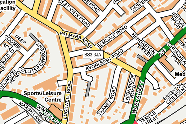 BS3 3JA map - OS OpenMap – Local (Ordnance Survey)