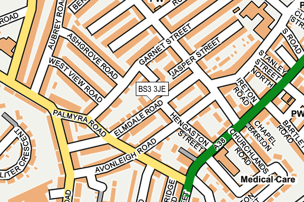 BS3 3JE map - OS OpenMap – Local (Ordnance Survey)