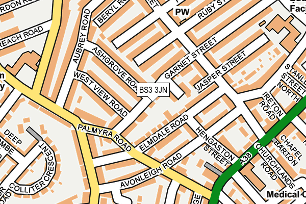 BS3 3JN map - OS OpenMap – Local (Ordnance Survey)