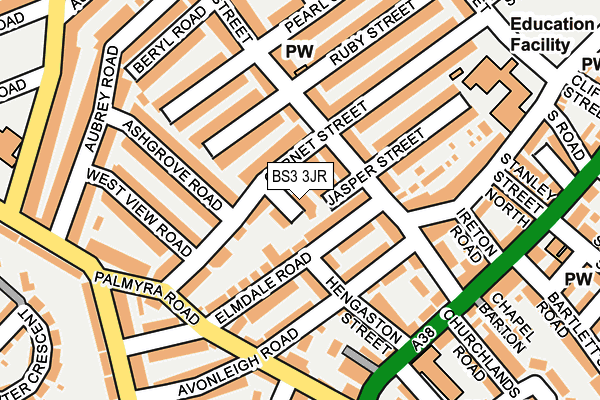 BS3 3JR map - OS OpenMap – Local (Ordnance Survey)