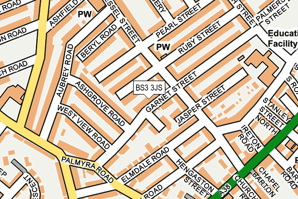 BS3 3JS map - OS OpenMap – Local (Ordnance Survey)
