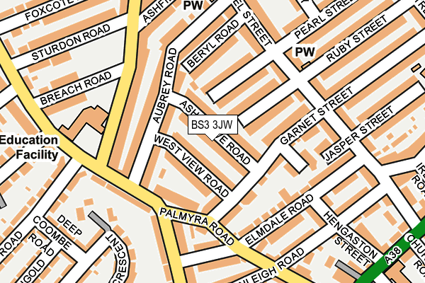 BS3 3JW map - OS OpenMap – Local (Ordnance Survey)