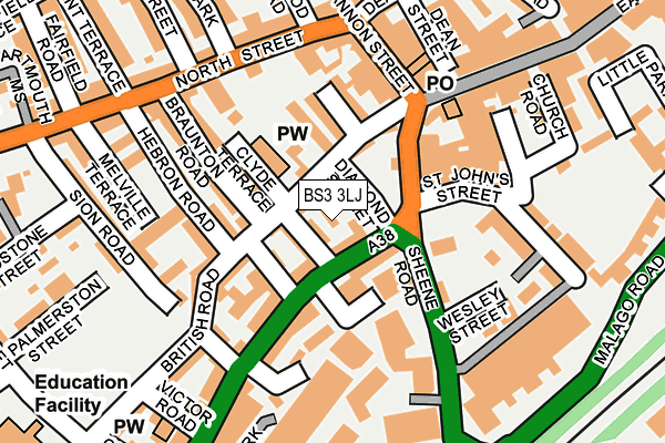 BS3 3LJ map - OS OpenMap – Local (Ordnance Survey)