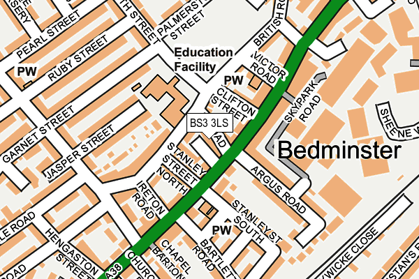 BS3 3LS map - OS OpenMap – Local (Ordnance Survey)