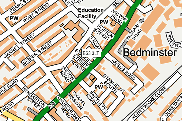 BS3 3LT map - OS OpenMap – Local (Ordnance Survey)