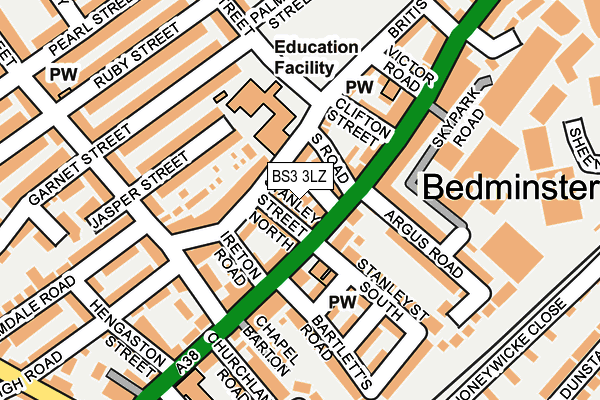 BS3 3LZ map - OS OpenMap – Local (Ordnance Survey)