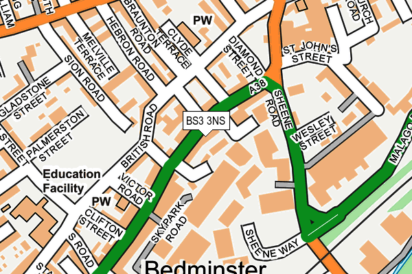 BS3 3NS map - OS OpenMap – Local (Ordnance Survey)