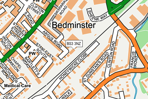 BS3 3NZ map - OS OpenMap – Local (Ordnance Survey)