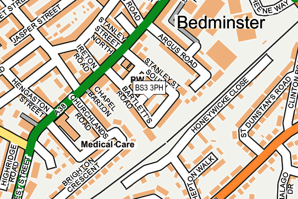 BS3 3PH map - OS OpenMap – Local (Ordnance Survey)