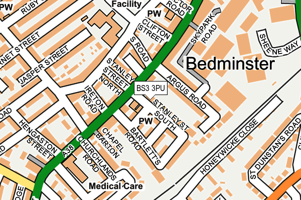 BS3 3PU map - OS OpenMap – Local (Ordnance Survey)