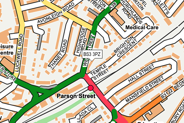BS3 3PZ map - OS OpenMap – Local (Ordnance Survey)