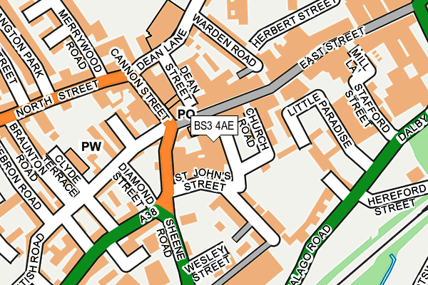 BS3 4AE map - OS OpenMap – Local (Ordnance Survey)