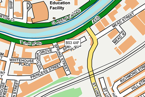 BS3 4AF map - OS OpenMap – Local (Ordnance Survey)