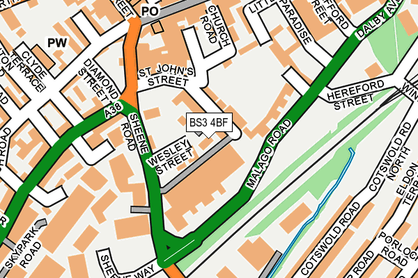 BS3 4BF map - OS OpenMap – Local (Ordnance Survey)