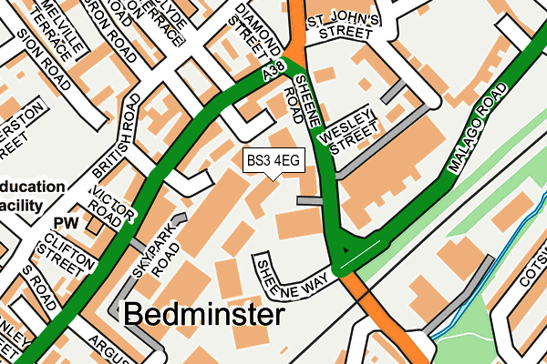 BS3 4EG map - OS OpenMap – Local (Ordnance Survey)