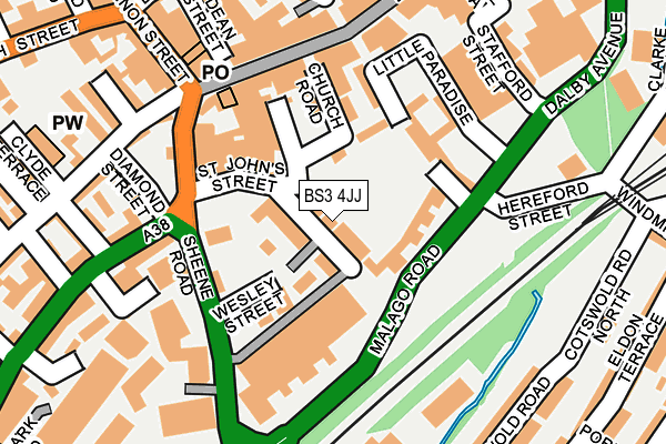 BS3 4JJ map - OS OpenMap – Local (Ordnance Survey)