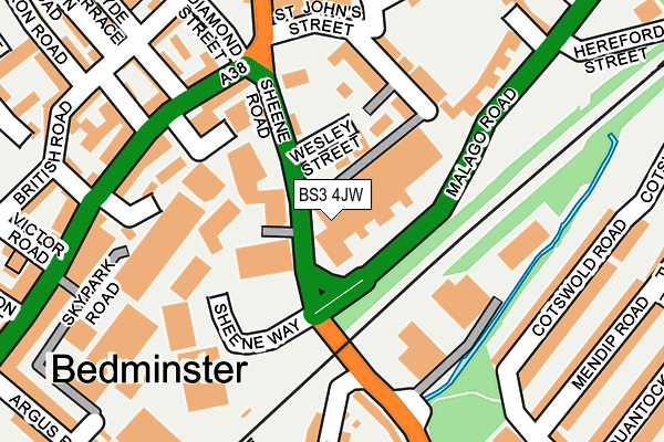 BS3 4JW map - OS OpenMap – Local (Ordnance Survey)