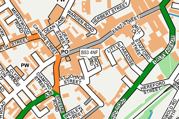 BS3 4NF map - OS OpenMap – Local (Ordnance Survey)