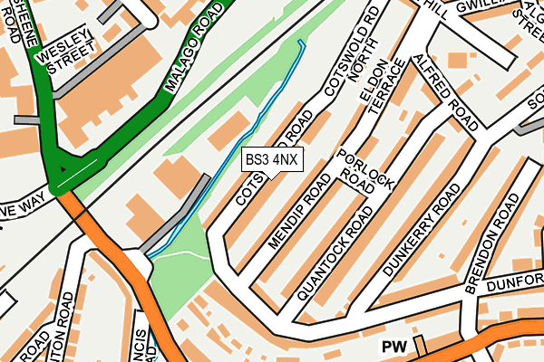 BS3 4NX map - OS OpenMap – Local (Ordnance Survey)