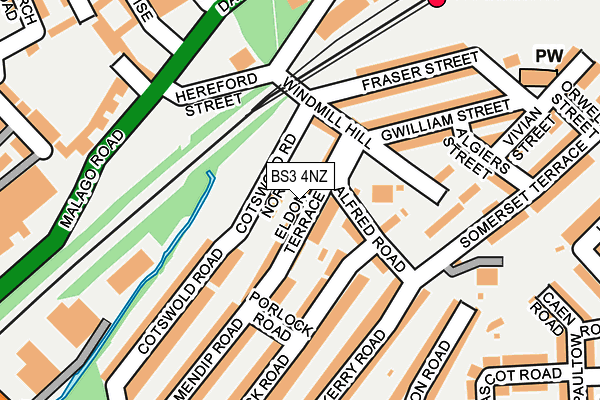 BS3 4NZ map - OS OpenMap – Local (Ordnance Survey)