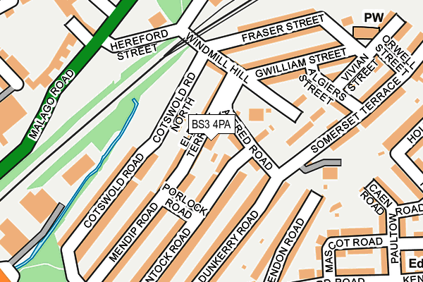 BS3 4PA map - OS OpenMap – Local (Ordnance Survey)