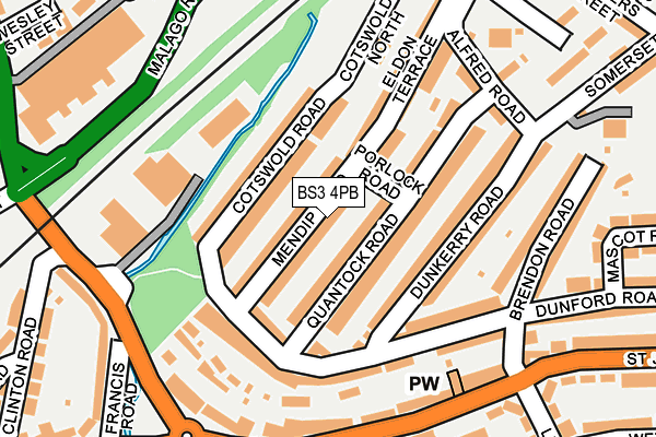 BS3 4PB map - OS OpenMap – Local (Ordnance Survey)