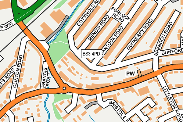 BS3 4PD map - OS OpenMap – Local (Ordnance Survey)