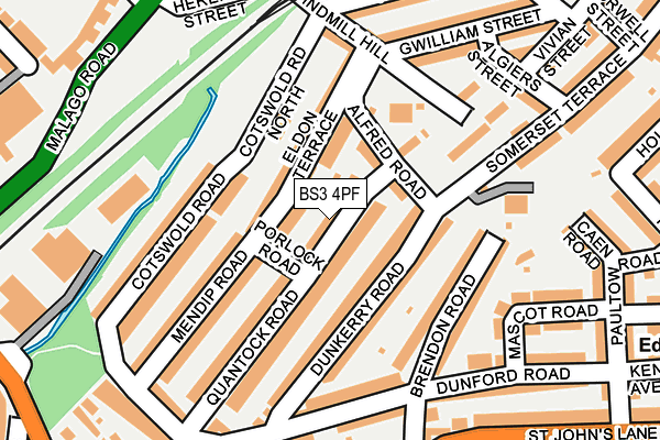 BS3 4PF map - OS OpenMap – Local (Ordnance Survey)