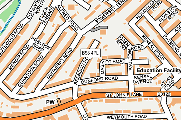 BS3 4PL map - OS OpenMap – Local (Ordnance Survey)