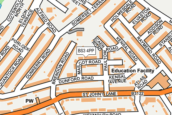 BS3 4PP map - OS OpenMap – Local (Ordnance Survey)