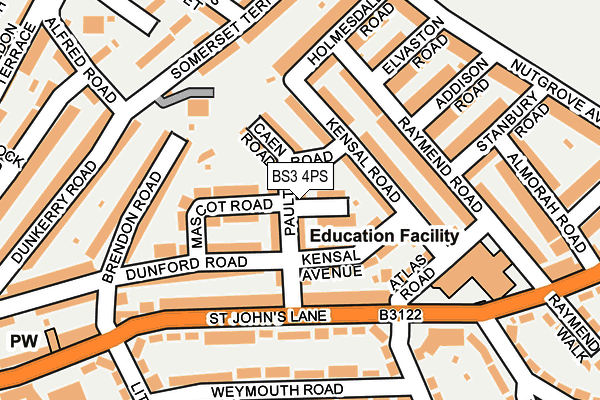 BS3 4PS map - OS OpenMap – Local (Ordnance Survey)