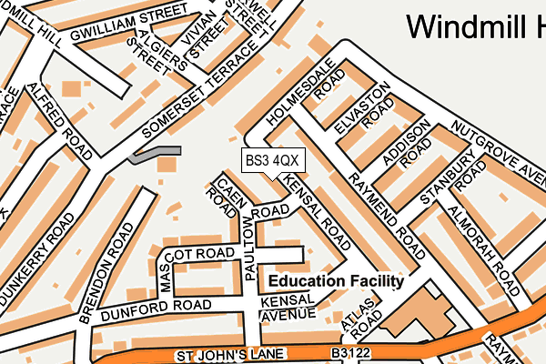 BS3 4QX map - OS OpenMap – Local (Ordnance Survey)