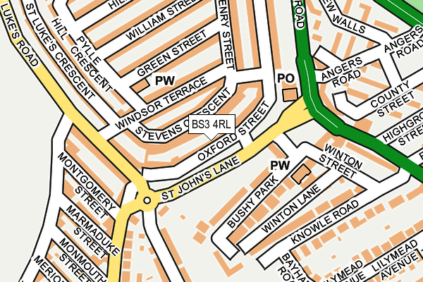 BS3 4RL map - OS OpenMap – Local (Ordnance Survey)