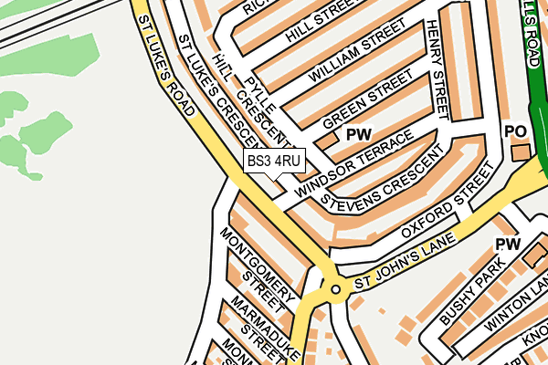 BS3 4RU map - OS OpenMap – Local (Ordnance Survey)