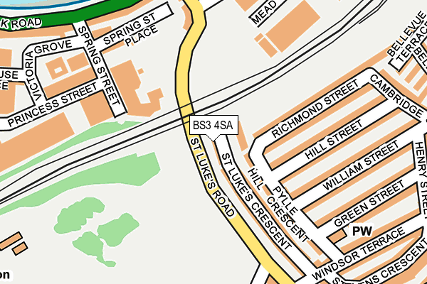 BS3 4SA map - OS OpenMap – Local (Ordnance Survey)