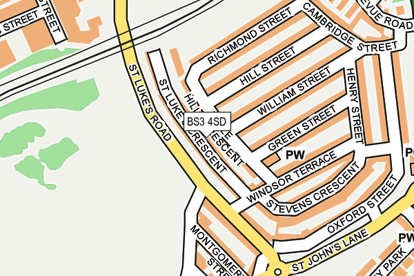 BS3 4SD map - OS OpenMap – Local (Ordnance Survey)