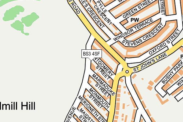 BS3 4SF map - OS OpenMap – Local (Ordnance Survey)