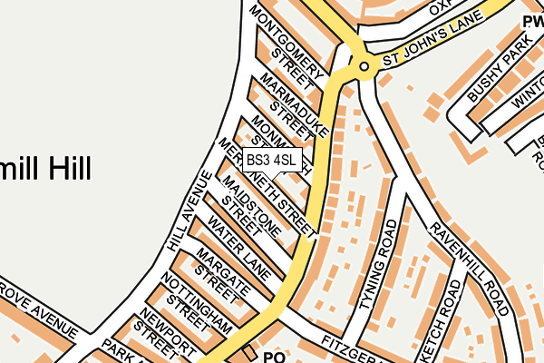 BS3 4SL map - OS OpenMap – Local (Ordnance Survey)