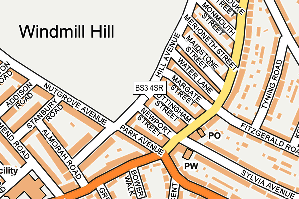 BS3 4SR map - OS OpenMap – Local (Ordnance Survey)