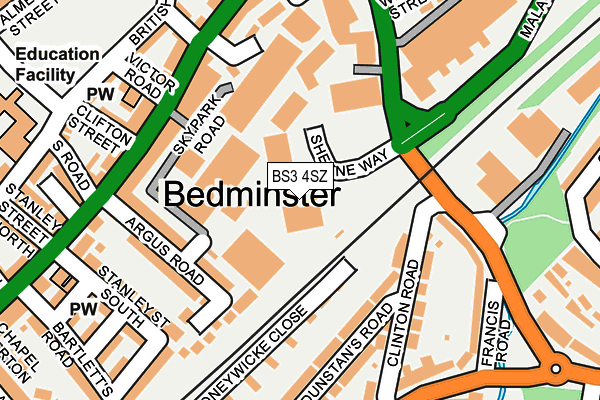 BS3 4SZ map - OS OpenMap – Local (Ordnance Survey)