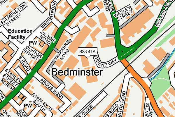 BS3 4TA map - OS OpenMap – Local (Ordnance Survey)