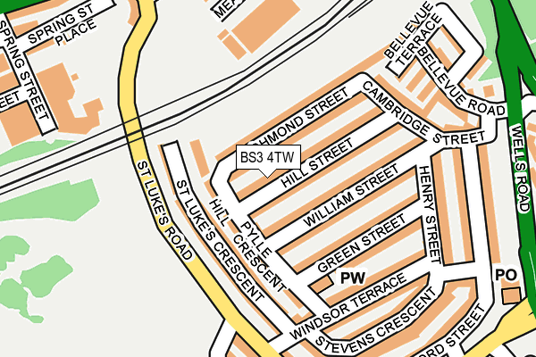 BS3 4TW map - OS OpenMap – Local (Ordnance Survey)