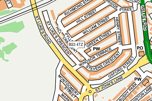 BS3 4TZ map - OS OpenMap – Local (Ordnance Survey)