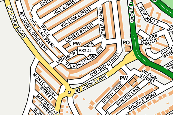 BS3 4UJ map - OS OpenMap – Local (Ordnance Survey)
