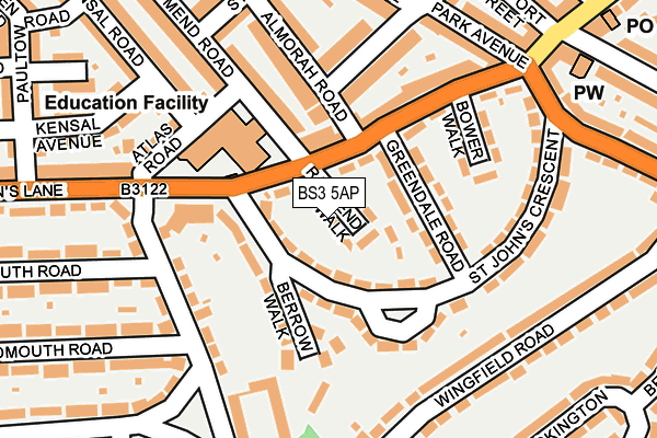 BS3 5AP map - OS OpenMap – Local (Ordnance Survey)
