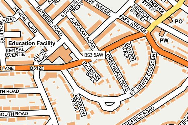 BS3 5AW map - OS OpenMap – Local (Ordnance Survey)