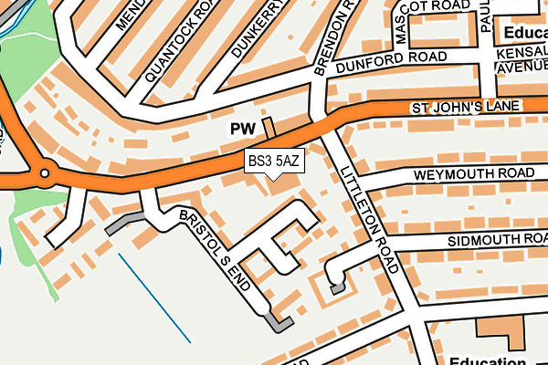 BS3 5AZ map - OS OpenMap – Local (Ordnance Survey)