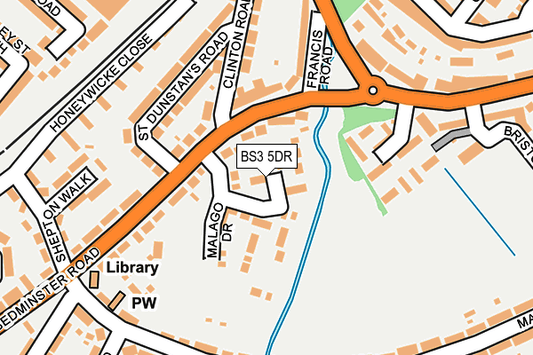BS3 5DR map - OS OpenMap – Local (Ordnance Survey)