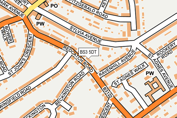 BS3 5DT map - OS OpenMap – Local (Ordnance Survey)