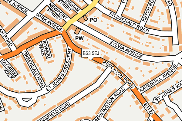 BS3 5EJ map - OS OpenMap – Local (Ordnance Survey)